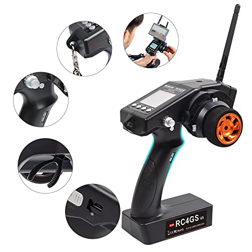 Radiolink RC4GS V3 2.4G 4 Channels RC Radio Transmitter and 2 Receivers R6FG/R4FGM Gyro Set for Crawler Truck Car Boat