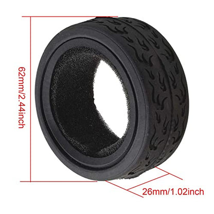 RC 1:10 On-Road Racing Car Rubber Tires Sponge Inside for HSP HPI 4PCS (K) - style: K
