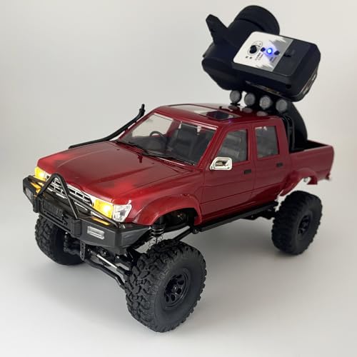 WPLDEWAN RC Crawler 1/16 Scale Remote Control Truck Off Road WPL C64-1 RC Rock Crawler 4x4 Pickup RTR All Terrain Upgraded Chassis Fully Proportional 2.4GHz Axle Mounted Servo Hobby Vehicle Adult