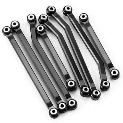 8Pcs High Clearance Chassis Linkage Kit for 1/18 Redcat Ascent | Aluminum Steering Link Set,RC Upgrade Parts - style: Black