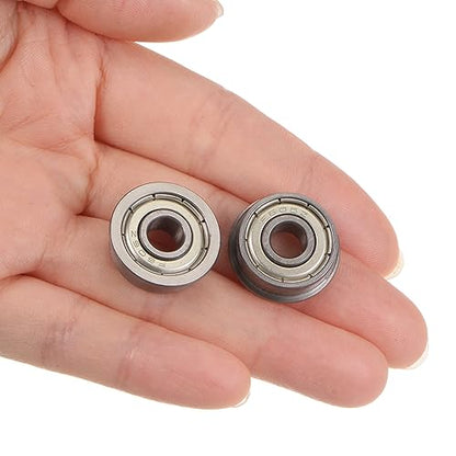 uxcell F606ZZ Flanged Ball Bearing 6x17x6mm Double Shielded Chrome Steel Flange Bearings, 4pcs - size: 6x17x6mm