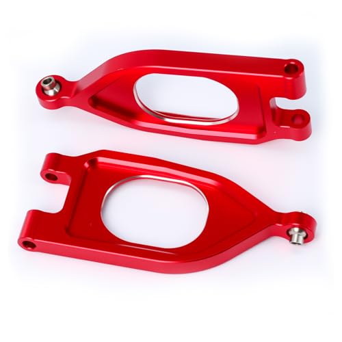 Aluminum Alloy RC Front Upper Lower Suspension Arm Swing Arm &Rear Lower Arm for Arrma 1/10 GORGON 4X2 2WD Gorgon Monster Truck (Red) - color: Red