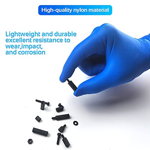 350PCS M2.5 Black Male Female Nylon Hex Spacer Standoff Screw Nut Set Assortment Kit (Black) for PCB Motherboard Circuit Board, Raspberry Pi and Hats - size: 350Pcs M2.5