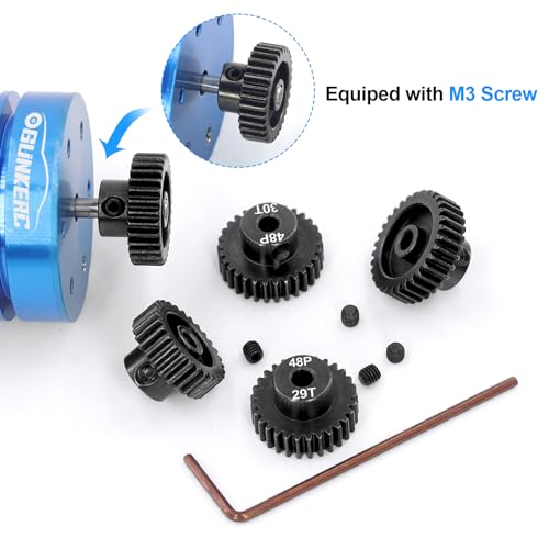 OGRC 48P Pinion Gear Set 28T 29T 30T 31T 32T 3.175mm Shaft Pinion Gear for 1/10 RC Car Monster Truck Buggy - size: 28T 29T 30T 31T 32T