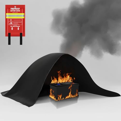 Lipo Battery Fireproof Cover Battery Safe Blanket for Ebike and Escooter Storage,Charging and Discharging, EV Fire Blanket for Lithium Battery (40x50 inch) - color: 40x50 Inch