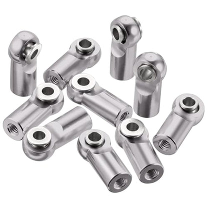 10Pcs/Set Metal M2.5 Link Tie Rod End Ball Joint for RC Model Car Boats Airplane Linkage Replacement Parts RC Links Linkage(Gray) - color: Gray