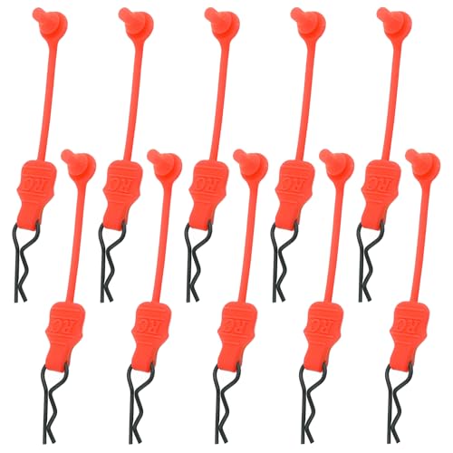 1.0mm RC Cars Body Clips with Pull Tabs for Universal 1/14 1/16 1/18 SCX24 Remote Control Car Compatible with Redcat HPI Himoto HSP Exceed Truck Buggy(10 Pieces,Red) - color: Red