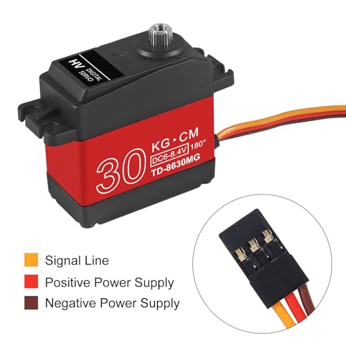 AITRIP 2 Pack High Torque Full Metal Gear 30KG Digital Servo Motor, Upgraded Waterproof Steering RC Servo for 1/8 1/10 Scale RC Car Crawler Control Angle 180° - color: 30kg