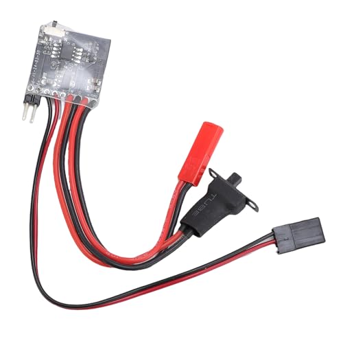 RC Brushed ESC for N20 N030 N050 N130 Motor, Brushed Electronic Speed Controller with Brake Function, 30A Mini ESC with Red JST Connector for 1/16 1/18 1/24 RC Car Boat