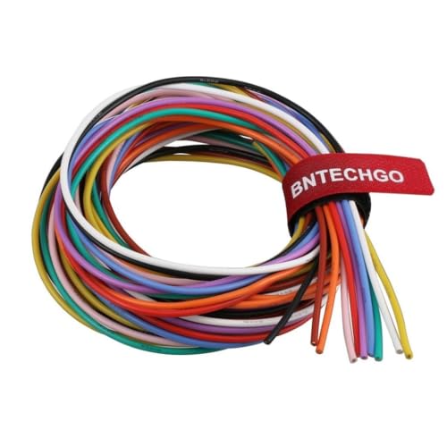 BNTECHGO 18 AWG Silicone Wire Kit 10 Color Each 5ft Stranded Tinned Copper | Flexible 18 Gauge Stranded Wire Silicone Rubber Insulation For RC Models, Drone, Robot, Battery, EV Charger, 3D Printer, DIY - size: 10 colors each 5ft, style: 18 silicone wire