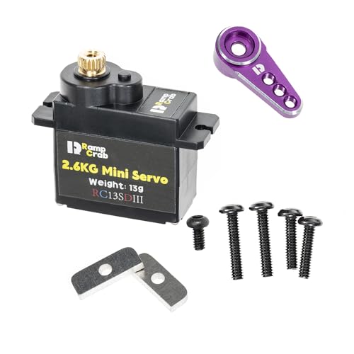 Micro Servo with Servo Horn for FCX24, RC Car Model Parts, Upgrade Parts for Crwaler 1/24 Scale FCX24 Power Wagon Butcher & Max Smasher Big Foot Monster Truck, K5 (Purple) - color: Purple