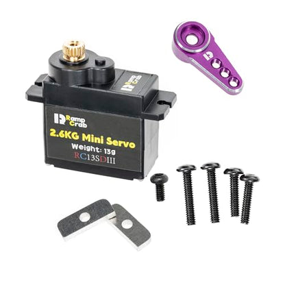 Micro Servo with Servo Horn for FCX24, RC Car Model Parts, Upgrade Parts for Crwaler 1/24 Scale FCX24 Power Wagon Butcher & Max Smasher Big Foot Monster Truck, K5 (Purple) - color: Purple