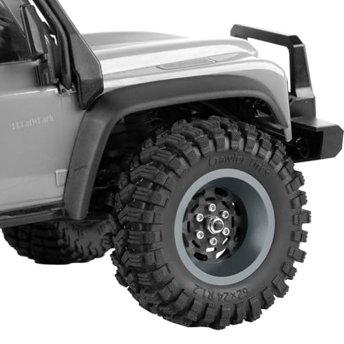 RC 1.2" Carbon Fiber Beadlock Wheels and Tires for 1/18 TRX4M,1/24 SCX24 RC Crawler Car,4PCS Carbon Fiber 1.2 Wheels Rims & Rubber Tires - C - style: 1.2 Tires - (C)