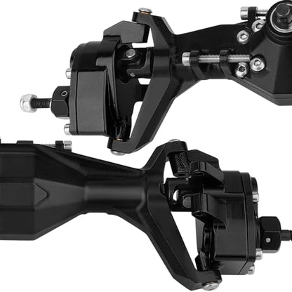 Full CNC Machined F9 Offset Portal Front Rear Axle with Adjustable Link Mount for 1/10 RC Crawler Capra Gmade R1 Rock Buggy LCG Cheater Rigs 1.9 UTB Shafty (Black) - color: Black