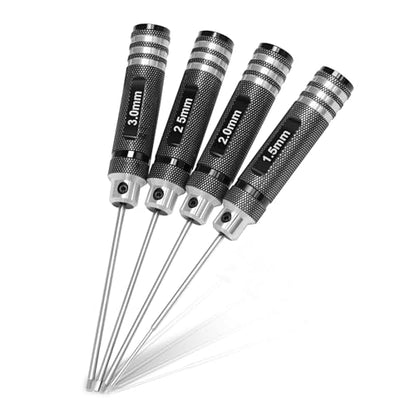 Speedybee RC Hex Driver Kit: 4pcs RC Tools Set 1.5mm 2.0mm 2.5mm 3.0mm Screw Driver for FPV Drone Quadcopter RC Car Helicopter Models, silver