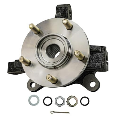 Detroit Axle - Front Left Steering Knuckle and Wheel Hub Bearing CV Axle | Shaft Assembly Replacement for Rear Drum 2007-2011 Dodge Caliber - 2pc Set - size: 2UX47814/Pair