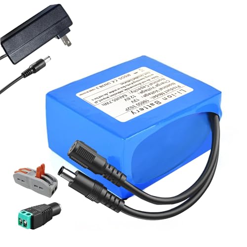 12V 6000mAh Rechargeable Lithium-Ion Battery Pack with Charger - Long-Lasting Power for RC Cars Drones LED Lights CCTV Cameras Robotics DIY Electronics - size: 1 PACK