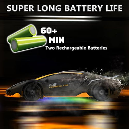 Remote Control Car RC Drift Car 2.4GHz 1:24 4WD 15KM/H High Speed Racing Sport Car with LED Lights Drifting Tire Racing Sport Toy for Adults Boys Girls Kids Gift - color: Dark Gray