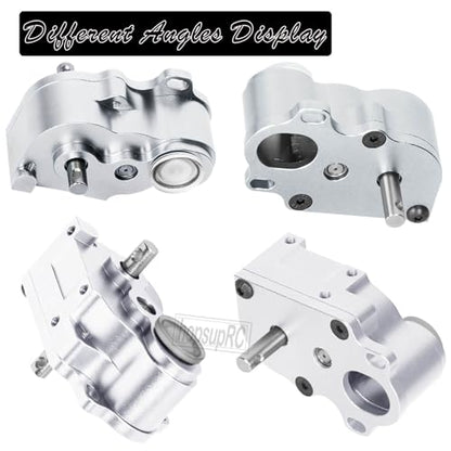 LCG Middle Transmission Gearbox Upgrades Part for 1/10 RC Crawler car SCX10 SCX10 ii 90047 Wraith,Aluminum Center Transmission Gearbox Hops up,Silver - color: Silver(parts)