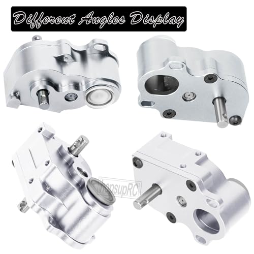 LCG Middle Transmission Gearbox Upgrades Part for 1/10 RC Crawler car SCX10 SCX10 ii 90047 Wraith,Aluminum Center Transmission Gearbox Hops up,Silver - color: Silver(parts)