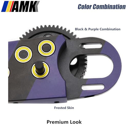 AMK Overdrive 30% Metal Differential Gearbox with POM Skid Plate for 1/10 Scale LCG Transmission, Compatible with RC Crawler Axial SCX10, Capra, Element, Gspeed, and DIY Chassis (Purple) - color: Purple