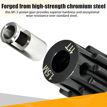 M1.5 11T Pinion Gear 8mm Bore with 8mm to 5mm Shaft Adapter Sleeve, Chromium Steel Motor Gear with Set Screw & Hex Key for Traxxas ARRMA Losi 1/5 1/8 RC Cars - size: 11T