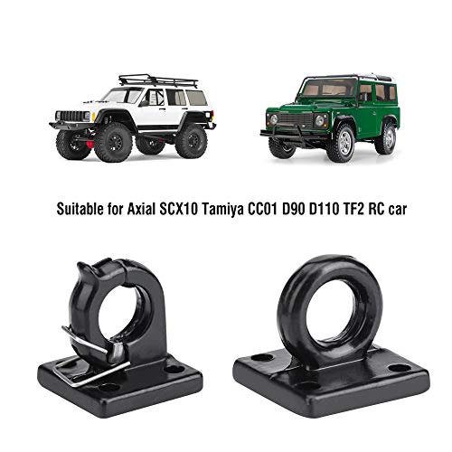 Simulation Trailer Buckle, Tow Lock Shackle Bracket Set, Metal Rescue Buckle Simulation Tow Hook for SCX10 Tamiya CC01 D90 D110 TF2 RC Car