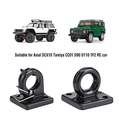 Simulation Trailer Buckle, Tow Lock Shackle Bracket Set, Metal Rescue Buckle Simulation Tow Hook for SCX10 Tamiya CC01 D90 D110 TF2 RC Car