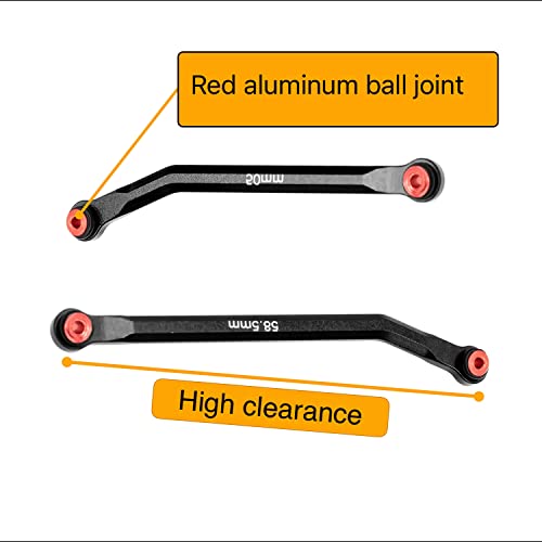 High Clearance Links Set Steering Rod Tie for AXIAL 1/24 SCX24 AXI00001 C10 AXI00002 Wrangler JLU AXI00006 Bronco Upgrades RC Crawler Car - color: Black