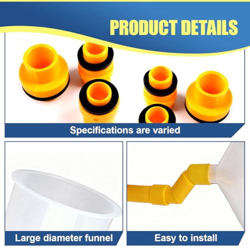 No-Spill Coolant Funnel Kit with Coolants Tester, Spill-Proof Auto Radiator Fill Funnel Kit, Car Fluid & Oil Funnels Flush Tool with Adapters, Vehicle Funnels Bleeder Accessories (15PCS&Tester) - color: 15PCS&Tester