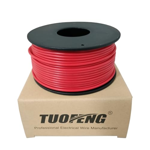 TUOFENG 22 AWG Solid Core Wire - Breadboard Jumper, Red 100ft - size: 22 AWG solid wire red 100ft