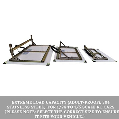 RC Car Jump Ramp Folding Aluminum Frame Nylon Panel, RC Car Ramps for Jumping 1/5 1/8 Scale, Portable RC Ramp for Cars Trucks and Monster RC (39.37×23.62 inch) - size: 100*60cm