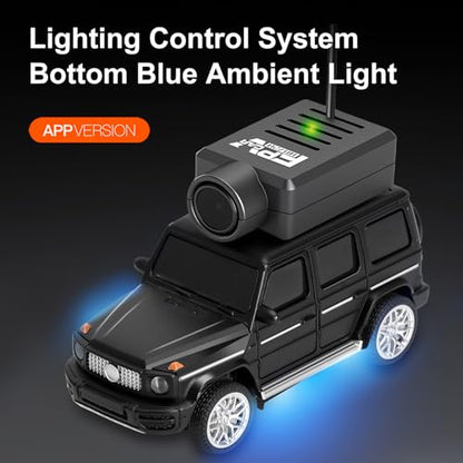 Wltoys 1:64 FPV RC Drift Car, 720P WiFi APP, 2.4GHz Gyro | HD Camera with Real‑time Video. Dual Control: Remote or Phone App. 3 Speeds & Suspension. LED Lights for Hobbyists - color: Black