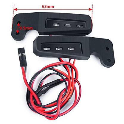 MORLORDY RC Front Bumper White LED Side Lights Headlight for 1/10 Scale RC Crawler Car TRX4 2021 Bronco Upgrades