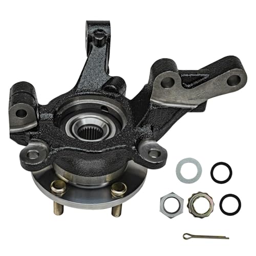 Detroit Axle - Front Left Steering Knuckle and Wheel Hub Bearing CV Axle | Shaft Assembly Replacement for Rear Drum 2007-2011 Dodge Caliber - 2pc Set - size: 2UX47814/Pair