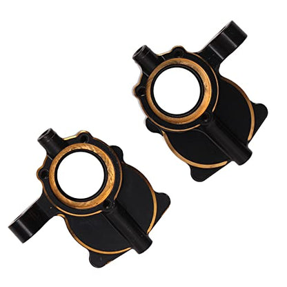 2Pcs Brass Portal Axle Housing for RGT EX86190 LC76 1/10 RC Crawler, Black - Coated Rustproof RC Steering Knuckle with Enhanced Stability and Wear Resistance