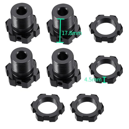 MOHERO 4Pcs 14mm to 17mm Wheel Hex Hub Adapters for 1/10 E-REVO2.0 RC Monster Truck