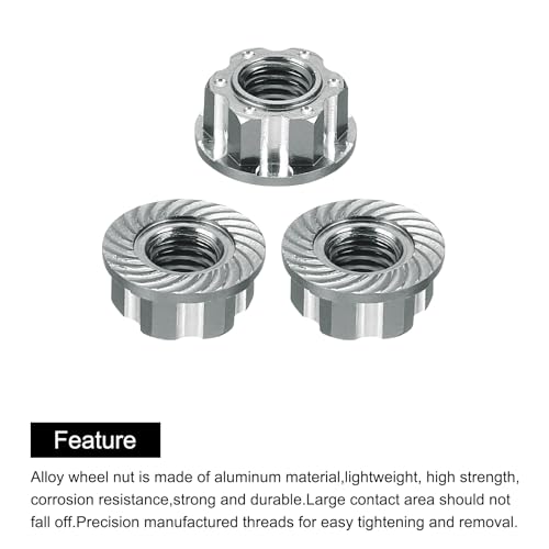 MECCANIXITY Hexagonal Nuts Aluminum M4 RC Wheel Carving Hex Nuts Dustproof Anti-Skid Mount Cap for 1/10 RC Model Car Trucks Off Road Car Upgraded Parts Pack of 2(Gray) - color: Gray