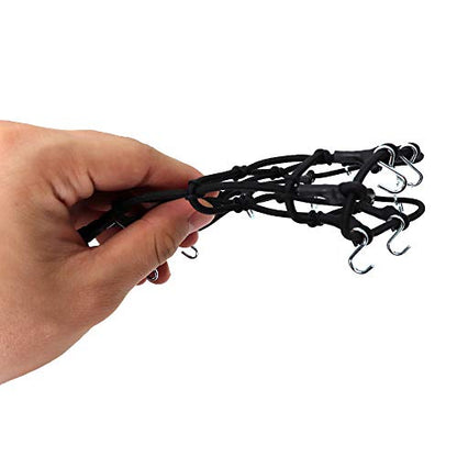 1/10 RC Elastic Luggage Net 19x12cm with Hooks for 1:10th RC Crawler Rock Climbing Truck Car D90 TRX4 Roof Rack (Black)