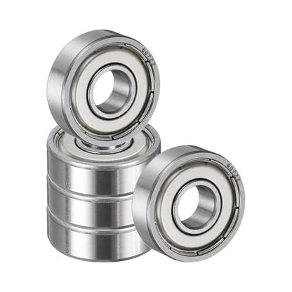 uxcell 5 Pack 607 ZZ Deep Groove Ball Bearings, 7x19x6mm Chrome Steel Double Shield Bearing for Electric Motor, Home Appliances, Garden Machinery, (ABEC5) - size: 607 ZZ