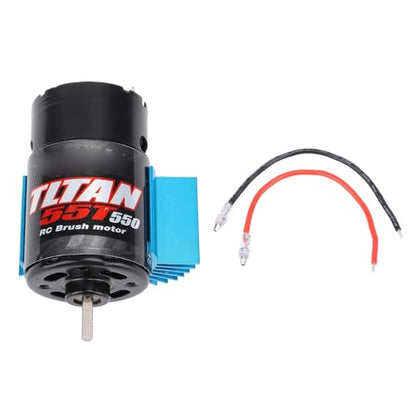 Alomejor 550 RC Car Motor, Brushed Motor with Cooling Fan and Heat Sink for Axial SCX10 HPI JL 90046 Slash 1:10 RC Crawler (55T) - size: 55T