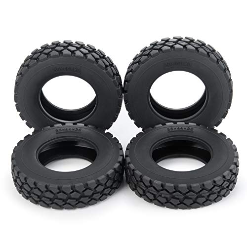 RC-Hub 4pcs RC Rubber Tires Wheels Tires for 1/14 Tamiya Tractor Trucks Trailer RC Car (25mm) - size: 25mm