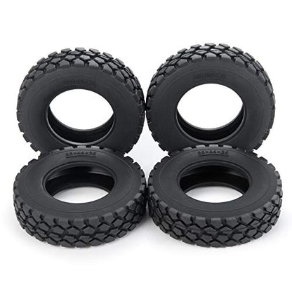 RC-Hub 4pcs RC Rubber Tires Wheels Tires for 1/14 Tamiya Tractor Trucks Trailer RC Car (25mm) - size: 25mm