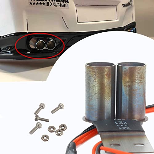 1/10 RC Racing Car Exhaust Pipe Metal Tailpipe for 1/10 Drift Crawler HPI HSP94123 D4 Sakura TT01 Model Car Upgrade Parts (B) (c)