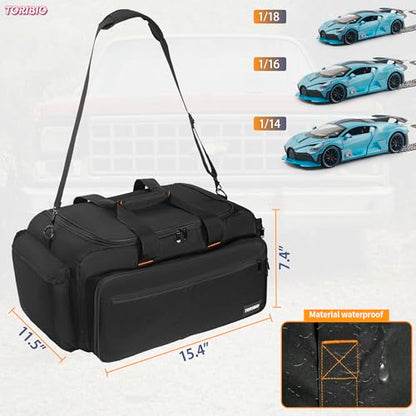 TORIBIO RC Car Bag for 1/14, 1/16 and 1/18 Car and Tools Accessories | w/ Bottom Clapboard for Support, Multi-Pockets Protective RC Carry Case w/ Adjustable Shoulder Strap and Handle - size: Bag for 1/14 & 1/16 & 1/18
