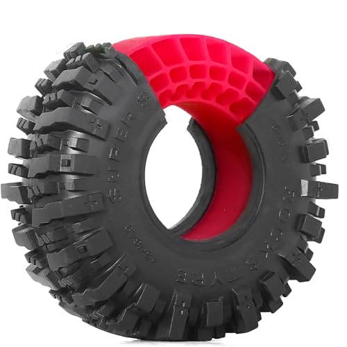 REDSPIDER • 1.9 Crawler Tires(4PCS) Silicone Rubber Insert Mud 1.9 Tires OD 4.65‘’ for 1/10 RC Crawler Car TRX4 TRX6 Axial SCX10 90046 SCX10 III AXI03007 Tamiya CC01 D90 D110