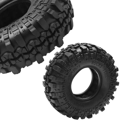 ShareGoo RC 1.9" Crawler Tires Rubber Mud Tires OD 108mm Compatible with Axial SCX10 Redcat Gen8 D90 Traxxas TRX4 MST 1/10 RC Crawler Car (108 * 40mm) - size: 108 * 40mm