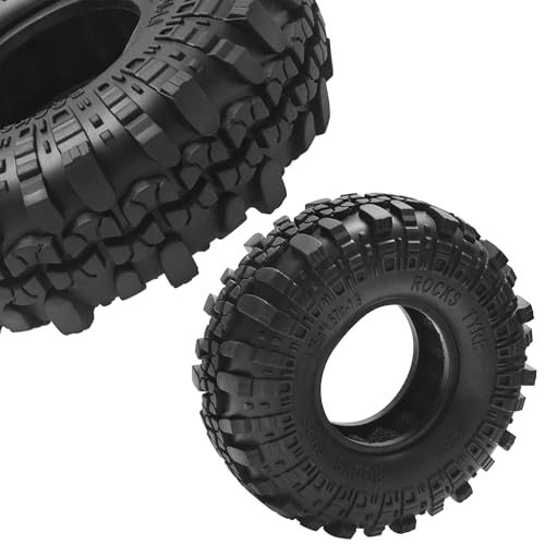 ShareGoo RC 1.9" Crawler Tires Rubber Mud Tires OD 108mm Compatible with Axial SCX10 Redcat Gen8 D90 Traxxas TRX4 MST 1/10 RC Crawler Car (108 * 40mm) - size: 108 * 40mm