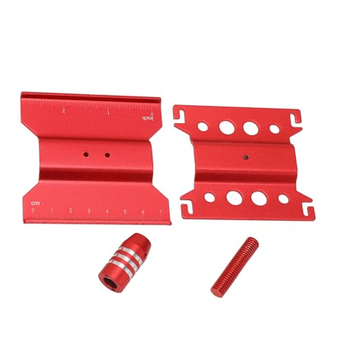 RC Car Repair Work Stand, Aluminum Alloy RC Car Stand with 360 Degree Rotation, Adjustable Height Work Station for 1/18 1/24 Scale Remote Control Cars Including SCX24, Measuring Sc (Red) - color: Red