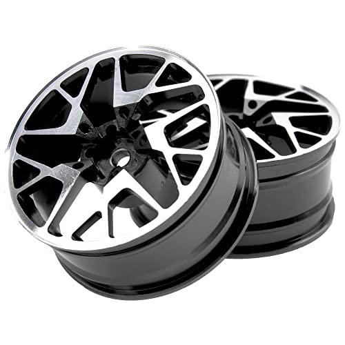 4Pack Metal Wheel Rims 12mm Hex Hub 26mm Width Compatible with Traxxas Tamiya TT01 RedCat Sakura D4 XIS HSP HPI 1/10 On-Road Racing Touring Drift Car (Black) - color: Black